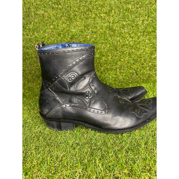 RARE Mark Nason Rock Lives Dragon Biker Distressed Cross 87595 Boots 10 - Picture 6 of 15